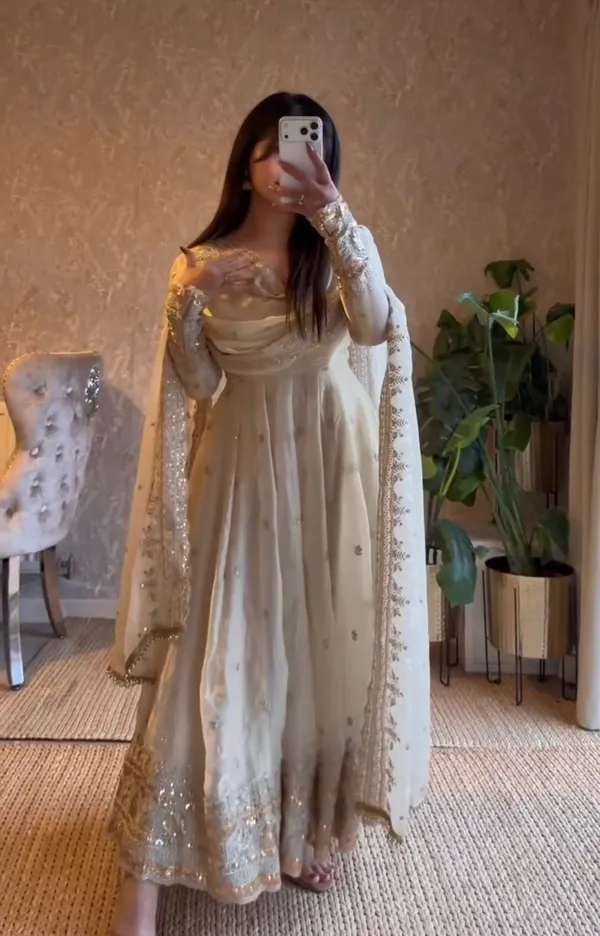 White_Heavy_Crape_Silk_Dress_For_Women