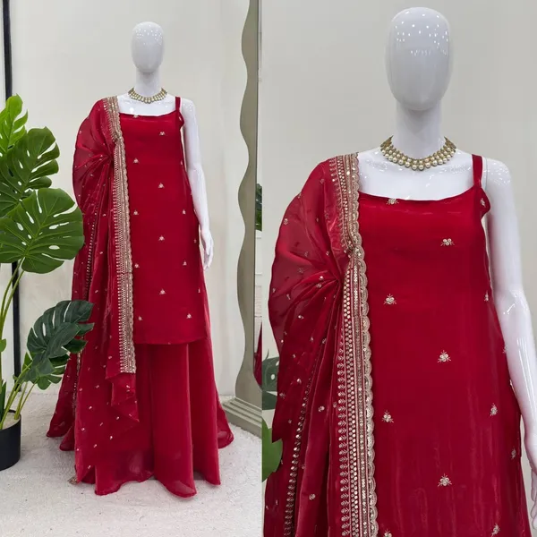Maroon_Faux_Georgette_Suit_Set_For_Women