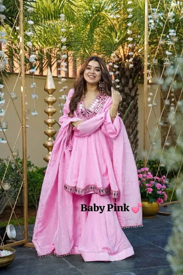 baby_pink_chinon_silk_peplum_kurti