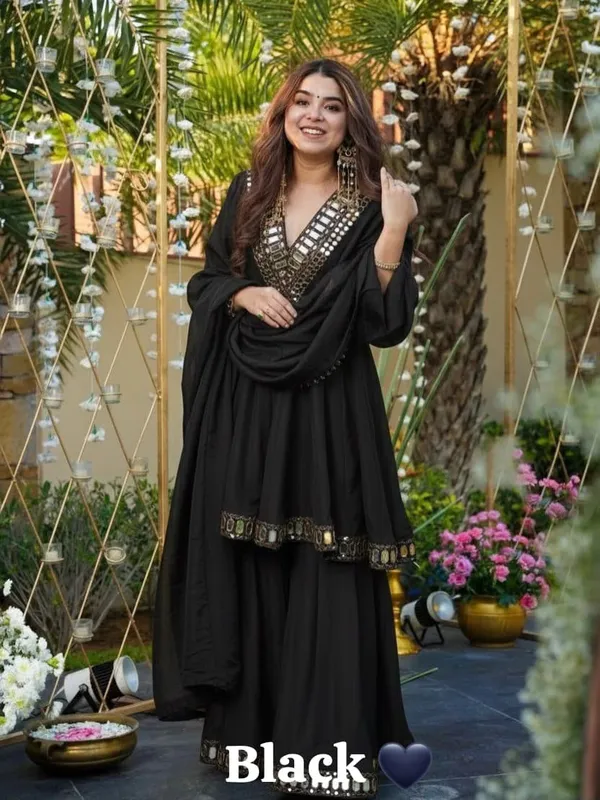 black_hinon_silk_peplum_kurti