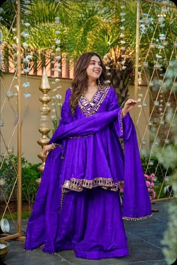 Purple_Soft_Chinon_Dress_For_Women