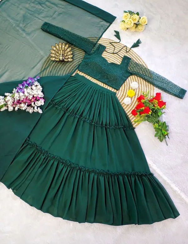 Green_Premium_Georgette_Dress_For_Women