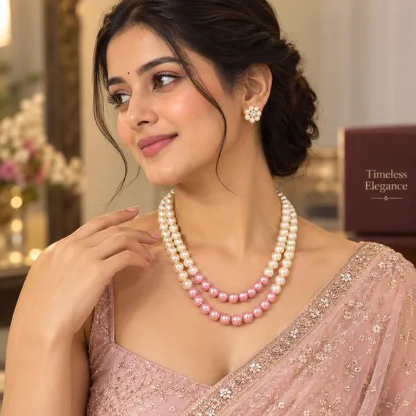 Pink_Ombre_Layer_Semi_Precious_Anti_Tarnish_Pearl_Necklace