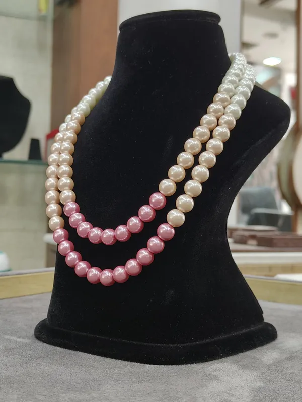 Pink_Ombre_Layer_Semi_Precious_Anti_Tarnish_Pearl_Necklace