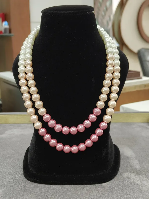 Pink_Ombre_Layer_Semi_Precious_Anti_Tarnish_Pearl_Necklace