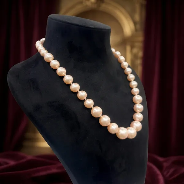 Peach_Glass_Pearl_Semi_Precious_Choker_Necklace_For_Women