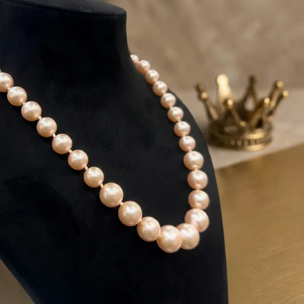 Peach_Glass_Pearl_Semi_Precious_Choker_Necklace_For_Women
