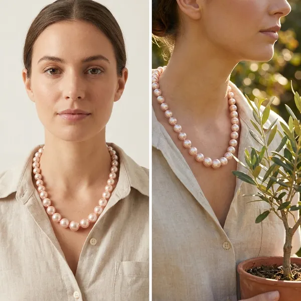 Peach_Glass_Pearl_Semi_Precious_Choker_Necklace_For_Women