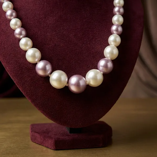 Pinkish_Purple_And_White_Glass_Pearl_Semi_Precious_Necklace_For_Women