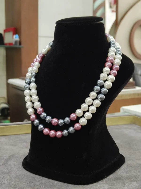 Pink_Grey_White_Layer_Semi_Precious_Anti_Tarnish_Pearl_Necklace
