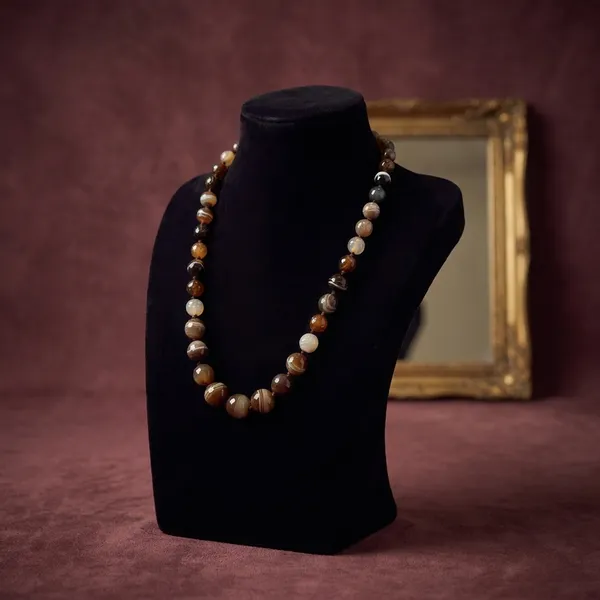 Brown_Onyx_Layered_Necklace_For_Women