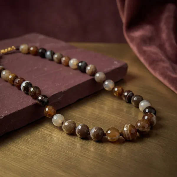 Brown_Onyx_Layered_Necklace_For_Women