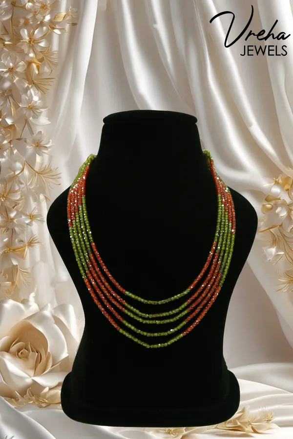 Rust_And_Henna_Cubic_Zirconia_Multi_Layer_Necklace_For_Women