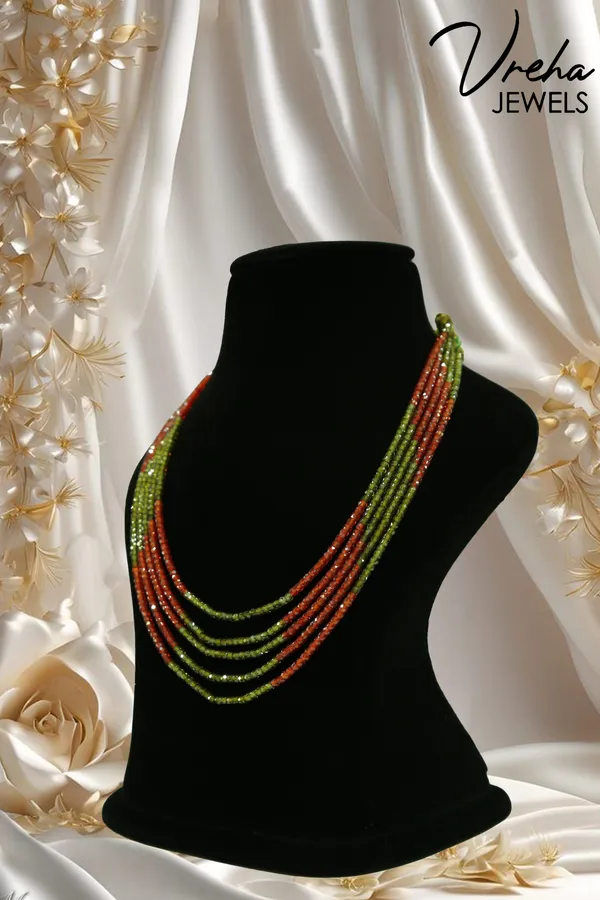 Rust_And_Henna_Cubic_Zirconia_Multi_Layer_Necklace_For_Women