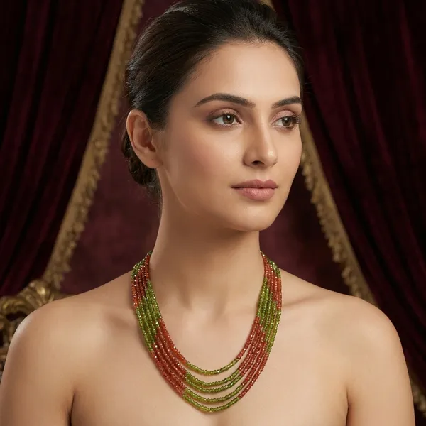 Rust_And_Henna_Cubic_Zirconia_Multi_Layer_Necklace_For_Women