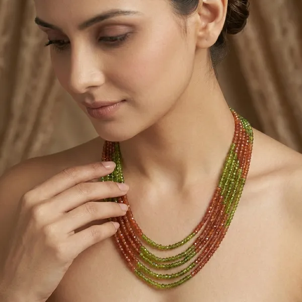 Rust_And_Henna_Cubic_Zirconia_Multi_Layer_Necklace_For_Women