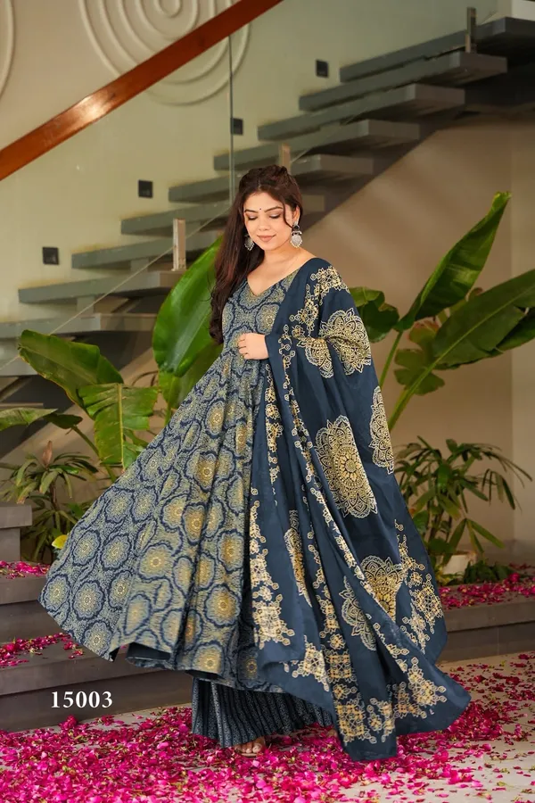 Navy_Blue_Printed_Anarkali_Suit_Set_For_Women