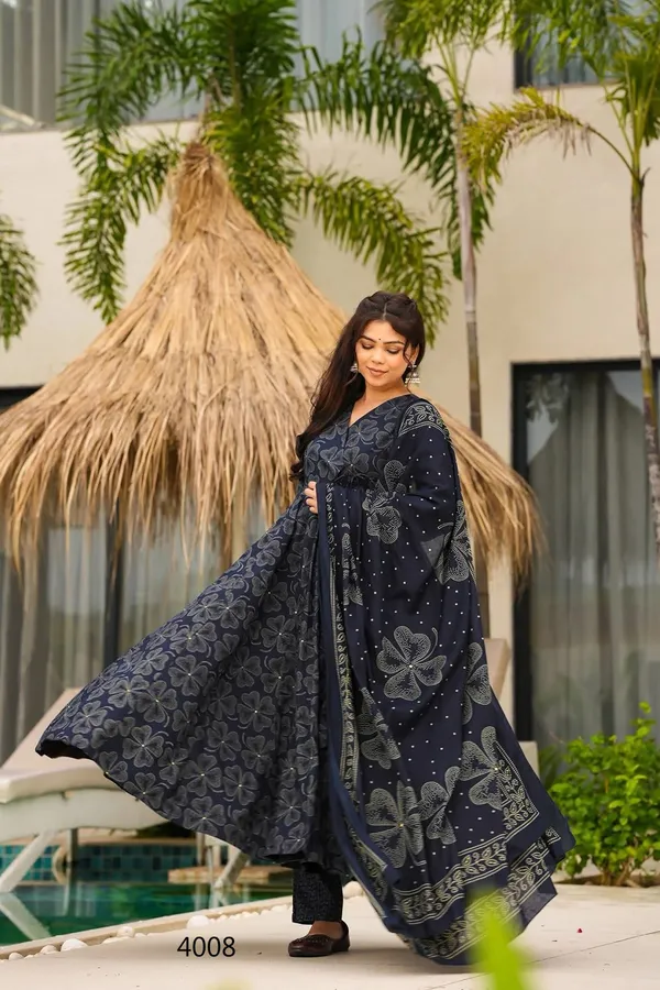 Black_Floral_Print_Anarkali_Suit_Set_For_Women