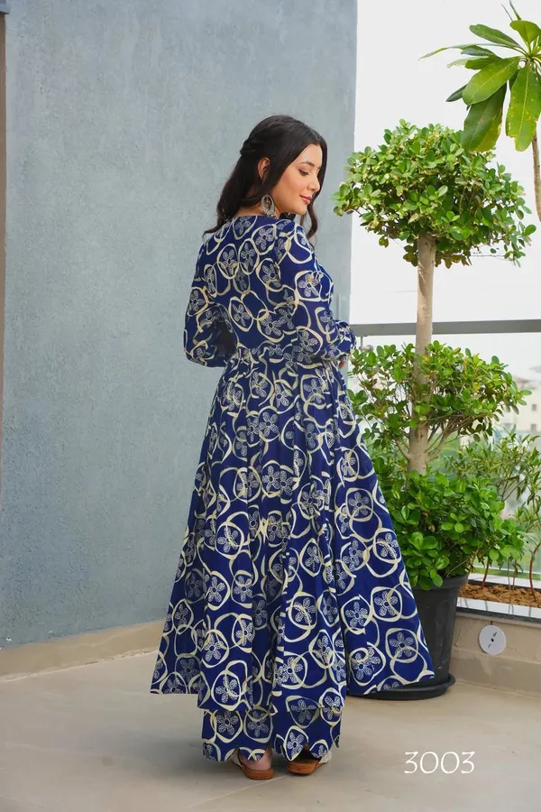 Navy_Blue_Printed_Long_Kurta_With_Palazzo_Set_For_Women