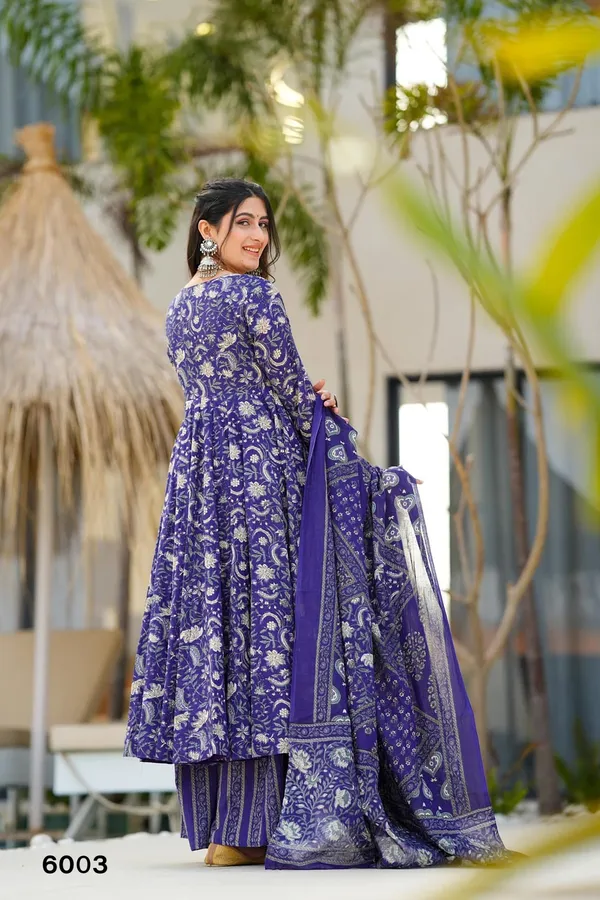 Indigo_Navy_Blue_Floral_Print_Anarkali_Suit_Set_For_Women