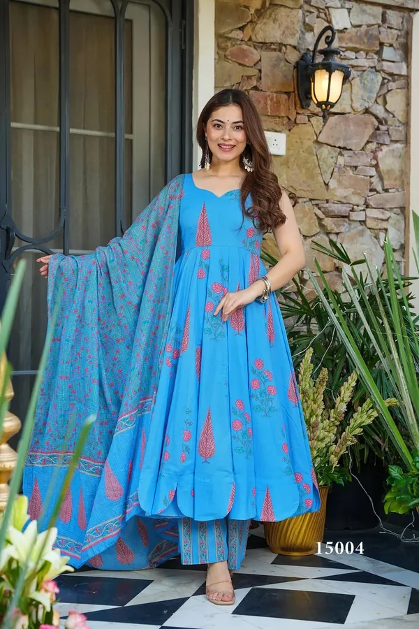 Blue_Anarkali_Kurta_Set_With_Dupatta_For_Women