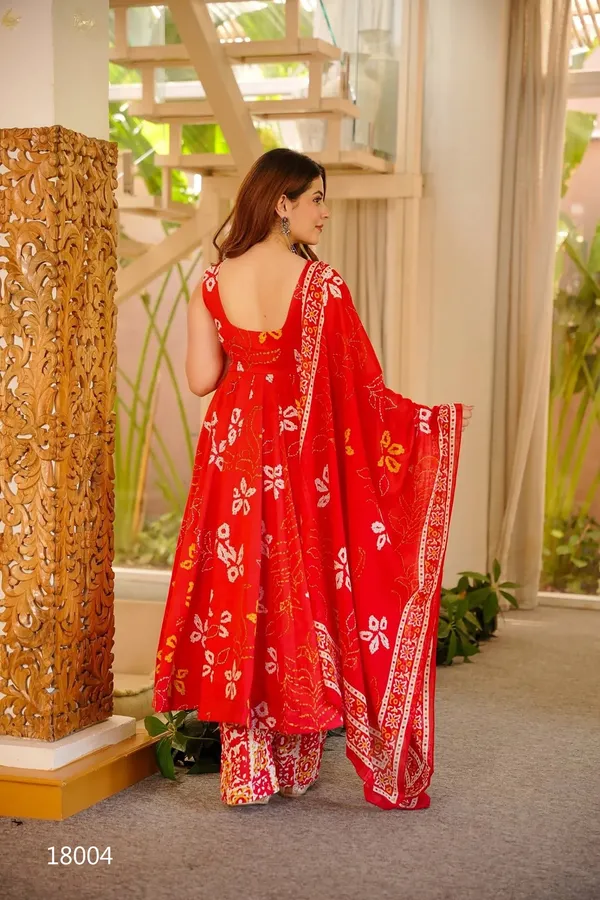 Red_Floral_Print_Anarkali_Kurta_Set_With_Dupatta_For_Women