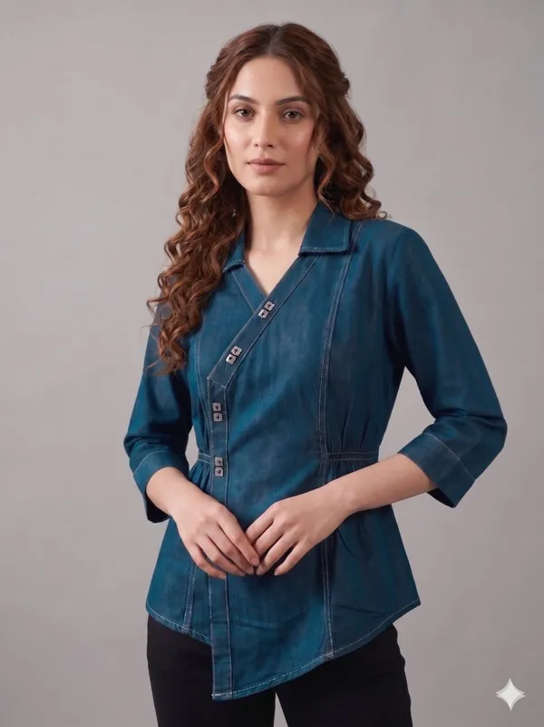 Mid_Blue_Denim_Designer_Western_Top