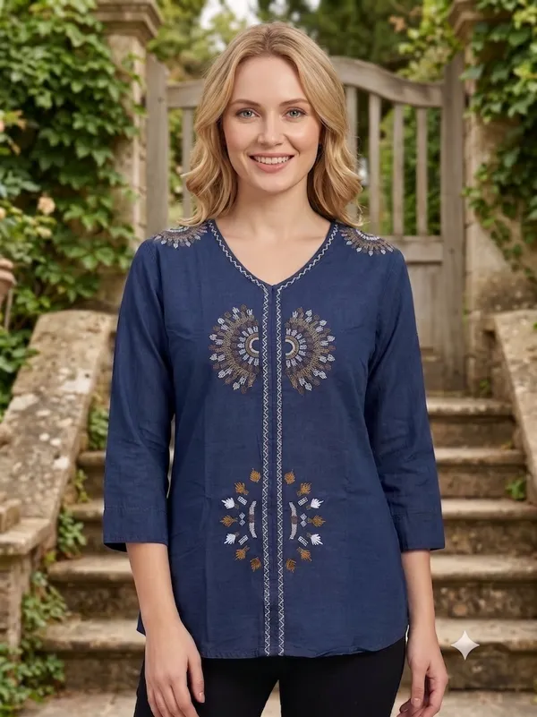 Dark_Blue_Denim_Embroidery_Western_Top