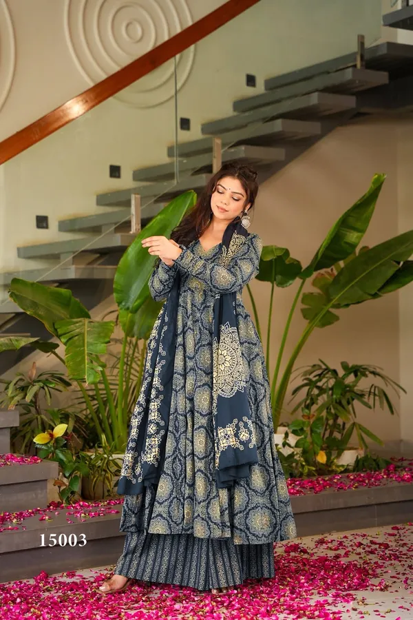Navy_Blue_Printed_Anarkali_Suit_Set_For_Women