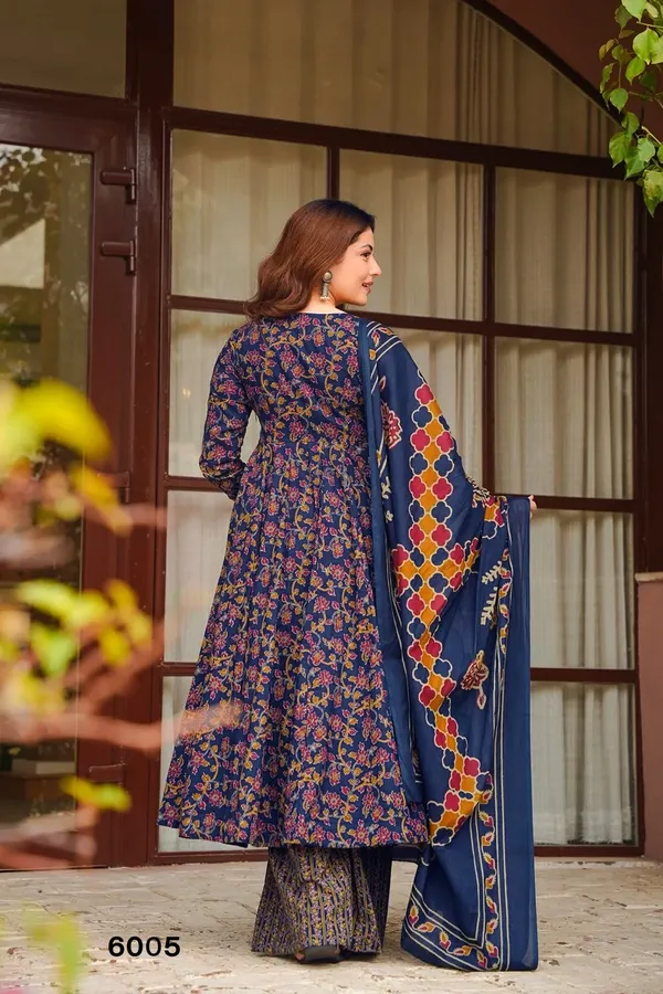 Navy_Blue_Floral_Printed_Anarkali_Kurta_Set_With_Dupatta