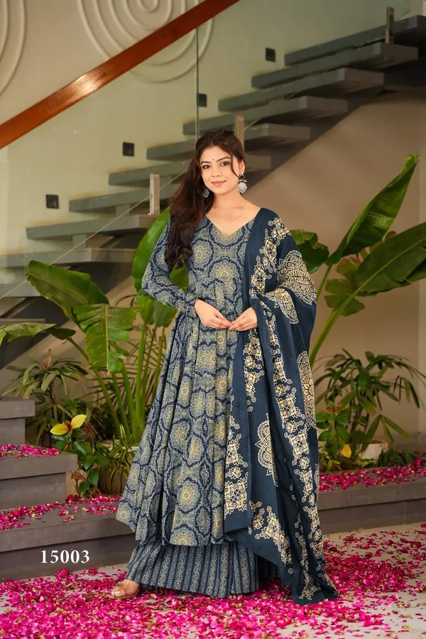 Navy_Blue_Printed_Anarkali_Suit_Set_For_Women