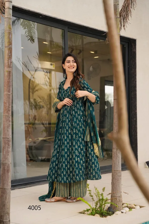 Teal_Green_Printed_Anarkali_Kurta_Set_With_Dupatta_For_Women