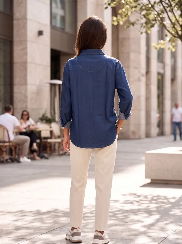 Plain_Blue_Full_Sleeve_Denim_Casual_Shirt