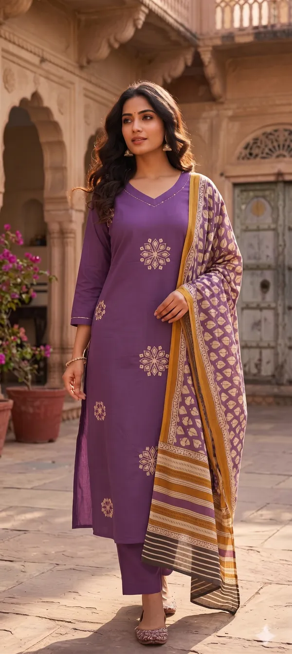 Purple_Dhabu_Cotton_Embroidery_Top_Bottom_With_Dupatta_set