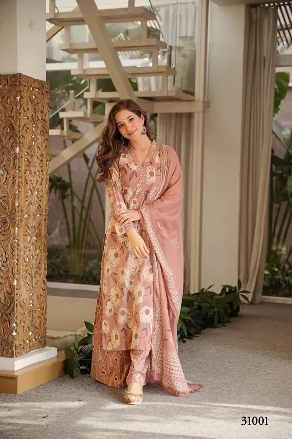 Dusty_Pink_Floral_Printed_Kurta_Set_For_Women