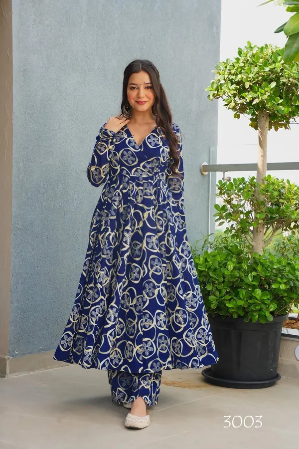 Navy_Blue_Printed_Long_Kurta_With_Palazzo_Set_For_Women