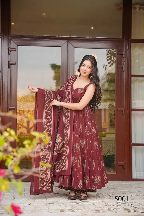 Maroon_Printed_Anarkali_Suit_Set_With_Dupatta_For_Women
