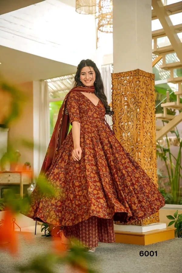 Rust_Printed_Anarkali_Kurta_Set_With_Dupatta_For_Women