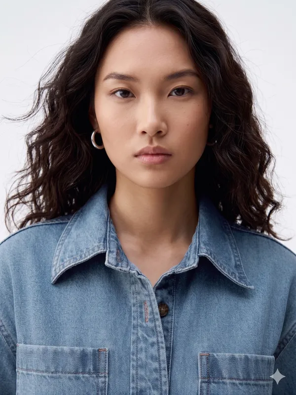 Women's_Short_Sleeve_Denim_Cotton_Shirt