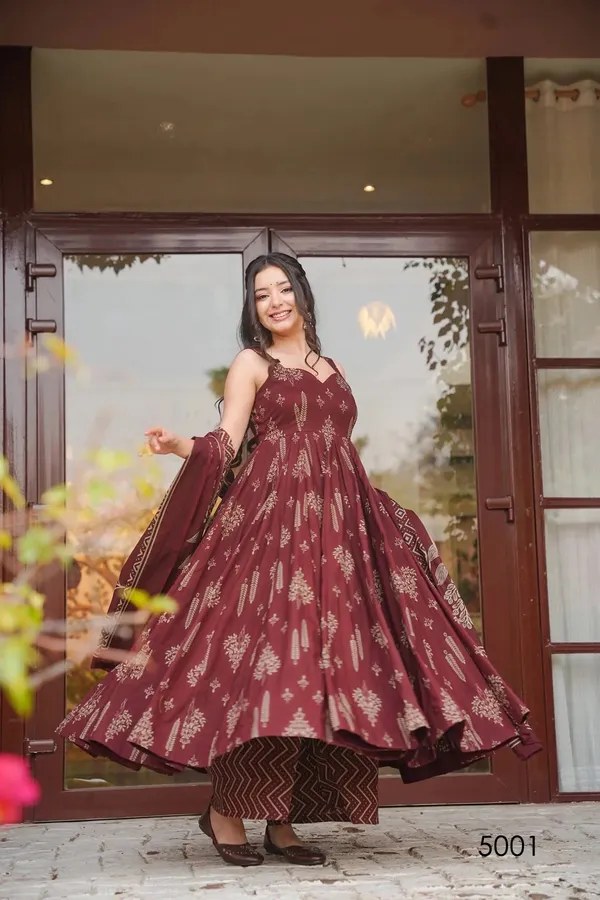 Maroon_Printed_Anarkali_Suit_Set_With_Dupatta_For_Women