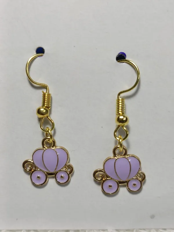 Purple_Gold_Enamel_Princess_Carriage_Hook_Earrings_For_Women