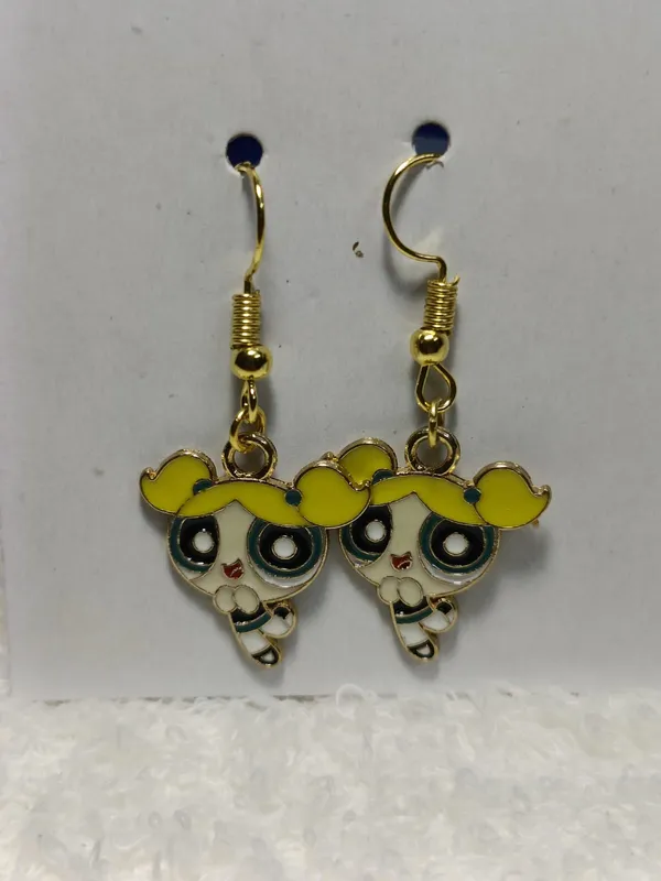 Yellow_Enamel_Alloy_Cartoon_Character_Charm_Hook_Earrings_For_Women