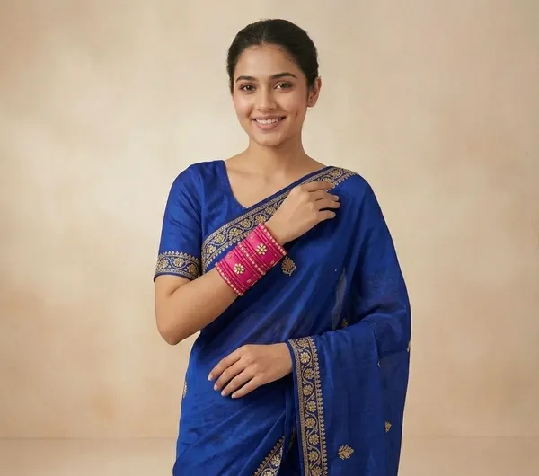 Pink_Silk_Gold_Silk_Thread_With_Kundan_Bangles_For_Women