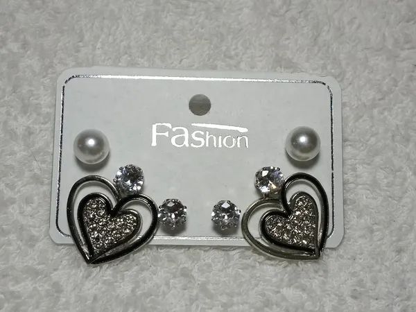 Black_Silver_Crystal_Pearl_Heart_Stud_&_Hnaging_Earring_For_Women_(Pack_Of_3)