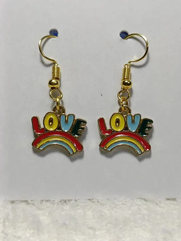 Multicolor_Enamel_Gold_Tone_Rainbow_Love_Hook_Earrings_For_Women