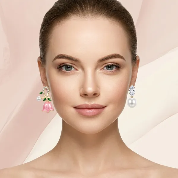 Pink_Alloy_Crystal_Pearl_Butterfly_Stud_&_Hnaging_Earring_For_Women_(Pack_Of_3)