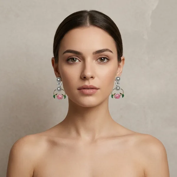 Pink_Crystal_Pearl_Stud_&_Hnaging_Earring_For_Women_(Pack_Of_3)