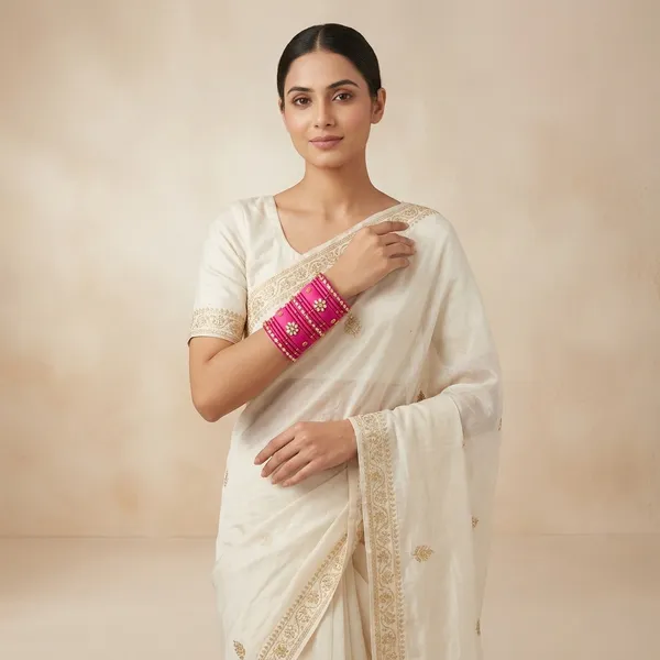 Pink_Silk_Gold_Silk_Thread_With_Kundan_Bangles_For_Women