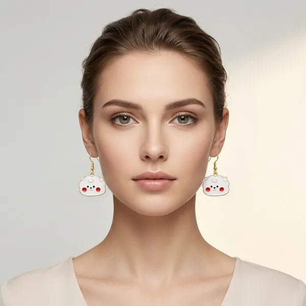 White_Enamel_Cloud_Earrings_With_Gold_Hook_Earrings_For_Women