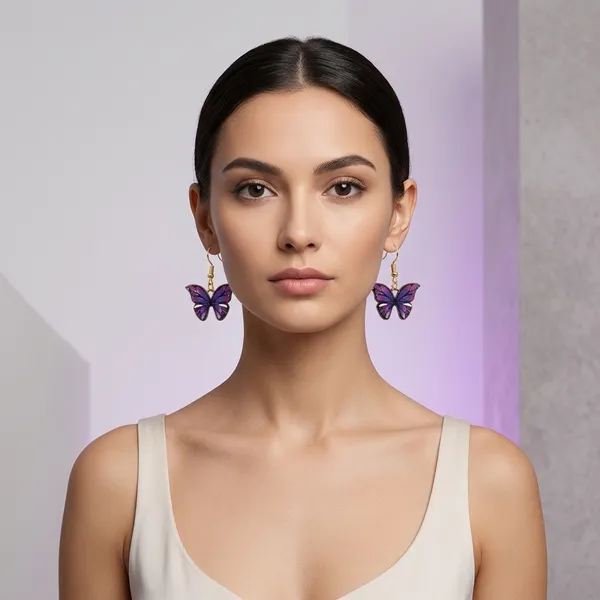 Purple_Enamel_Metal_Alloy_Butterfly_Hook_Earrings_For_Women